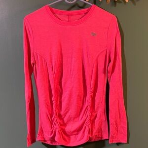 Marika Hot Pink Long Sleeve Ruched Workout Top size Large.